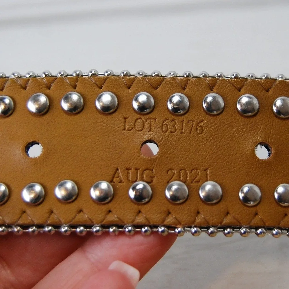 Girls Nocona Belt Co. Black leather Rhinestone studded‎ Kids Western Rodeo 4T-5T
